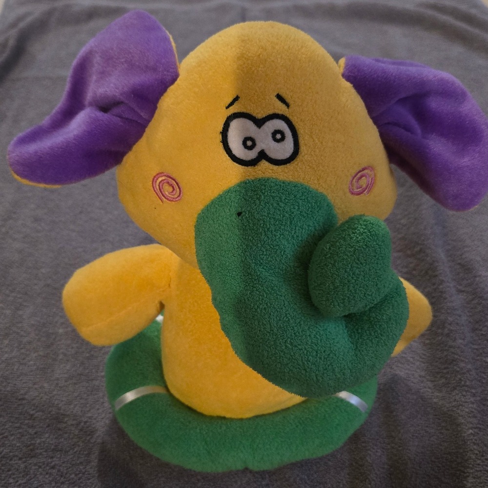 King Plush Elephant Colorblock  Plush Toy Kids Yellow Green 2006 Whimsical